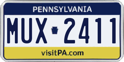 PA license plate MUX2411