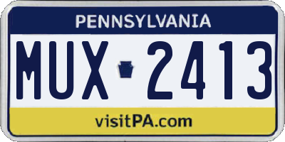 PA license plate MUX2413