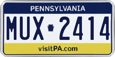PA license plate MUX2414
