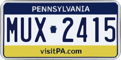 PA license plate MUX2415
