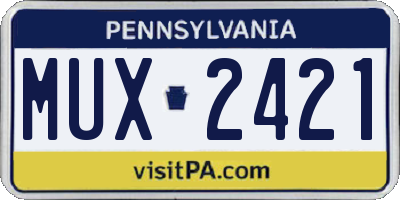 PA license plate MUX2421