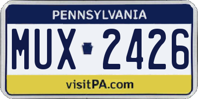 PA license plate MUX2426