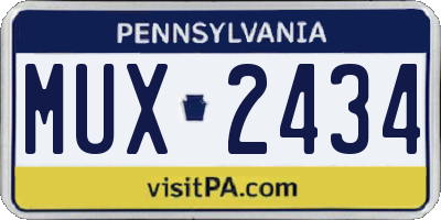 PA license plate MUX2434