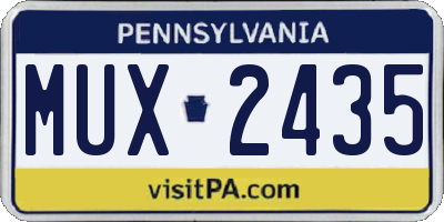PA license plate MUX2435