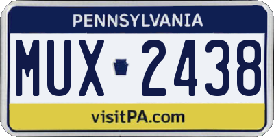 PA license plate MUX2438