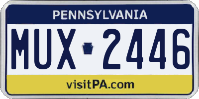 PA license plate MUX2446