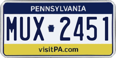 PA license plate MUX2451