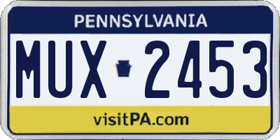 PA license plate MUX2453