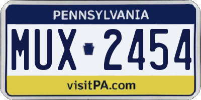 PA license plate MUX2454