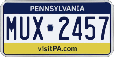 PA license plate MUX2457