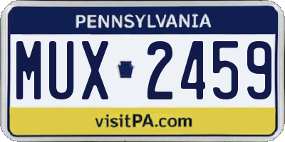 PA license plate MUX2459