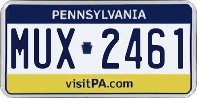 PA license plate MUX2461