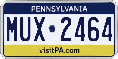 PA license plate MUX2464