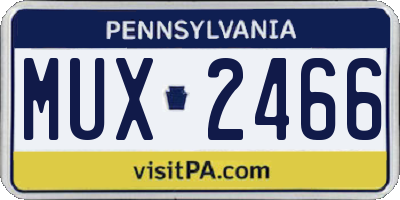 PA license plate MUX2466