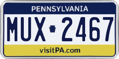 PA license plate MUX2467