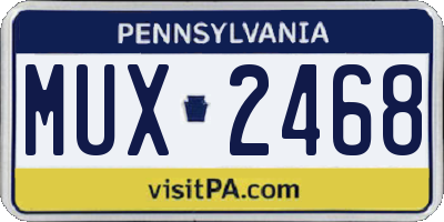 PA license plate MUX2468