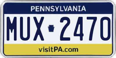 PA license plate MUX2470