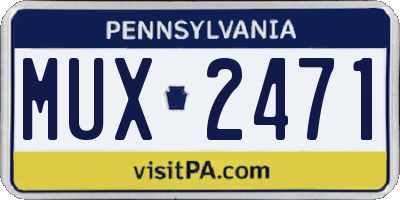PA license plate MUX2471