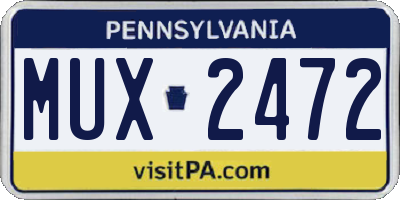PA license plate MUX2472