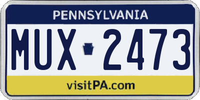 PA license plate MUX2473