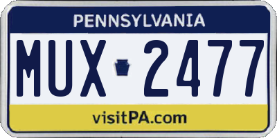 PA license plate MUX2477