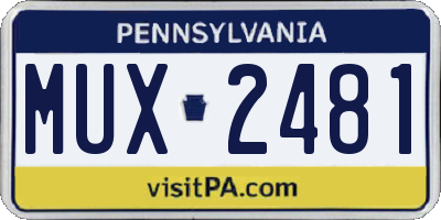 PA license plate MUX2481