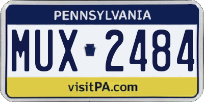 PA license plate MUX2484