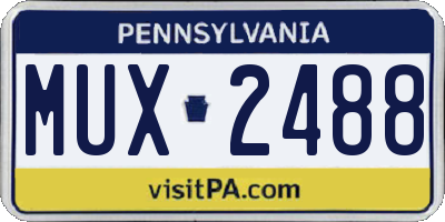 PA license plate MUX2488