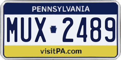 PA license plate MUX2489
