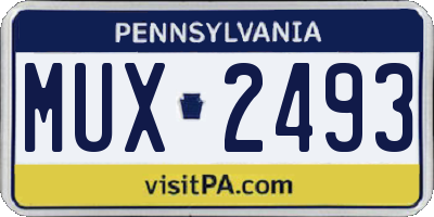 PA license plate MUX2493