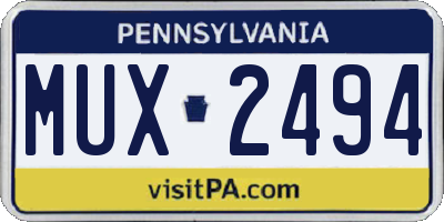 PA license plate MUX2494