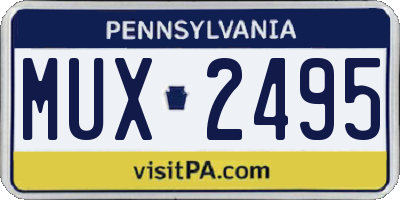 PA license plate MUX2495
