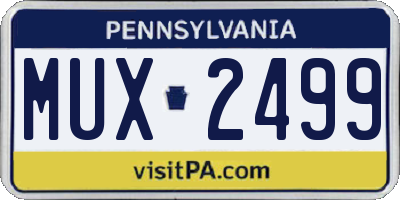 PA license plate MUX2499