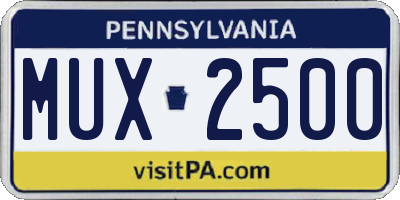 PA license plate MUX2500