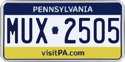 PA license plate MUX2505