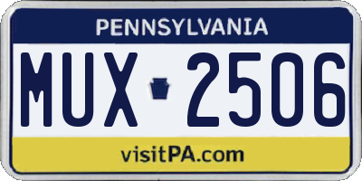 PA license plate MUX2506