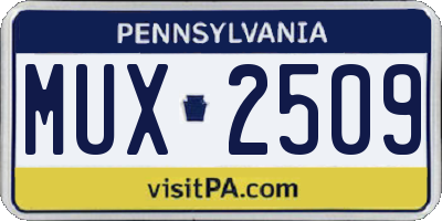 PA license plate MUX2509