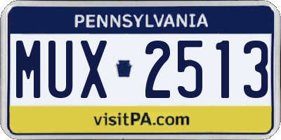 PA license plate MUX2513