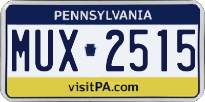 PA license plate MUX2515