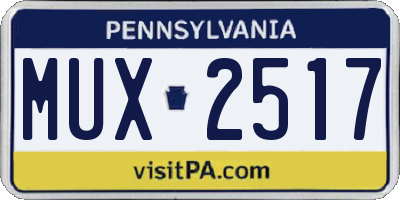 PA license plate MUX2517