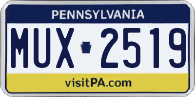 PA license plate MUX2519