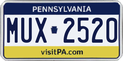 PA license plate MUX2520