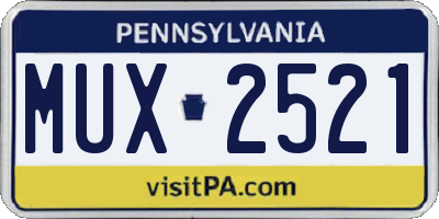 PA license plate MUX2521
