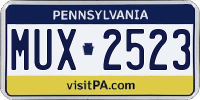 PA license plate MUX2523