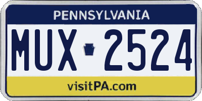 PA license plate MUX2524