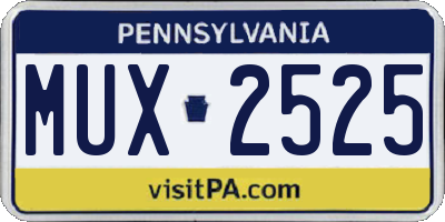 PA license plate MUX2525