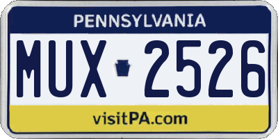 PA license plate MUX2526