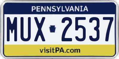 PA license plate MUX2537