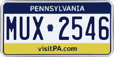 PA license plate MUX2546