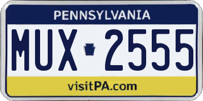PA license plate MUX2555
